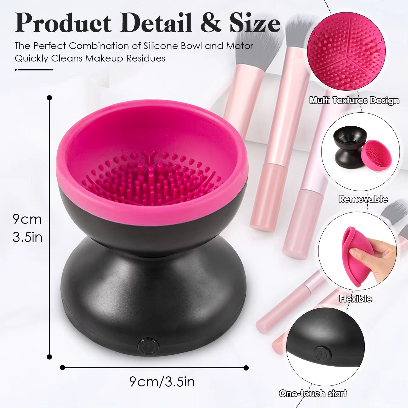 1Pc Electric Makeup Brush Cleaner Machine Portable USB Makeup Brush Cleaning Tools Automatic Cleaning Makeup Brushes Beauty Tool